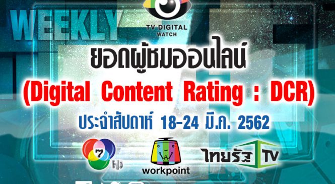 ดิจิทัลเรตติ้ง : รายการที่มีผู้ชมออนไลน์มากที่สุดประจำสัปดาห์ ช่อง 7-เวิร์คพอยท์- ไทยรัฐทีวี