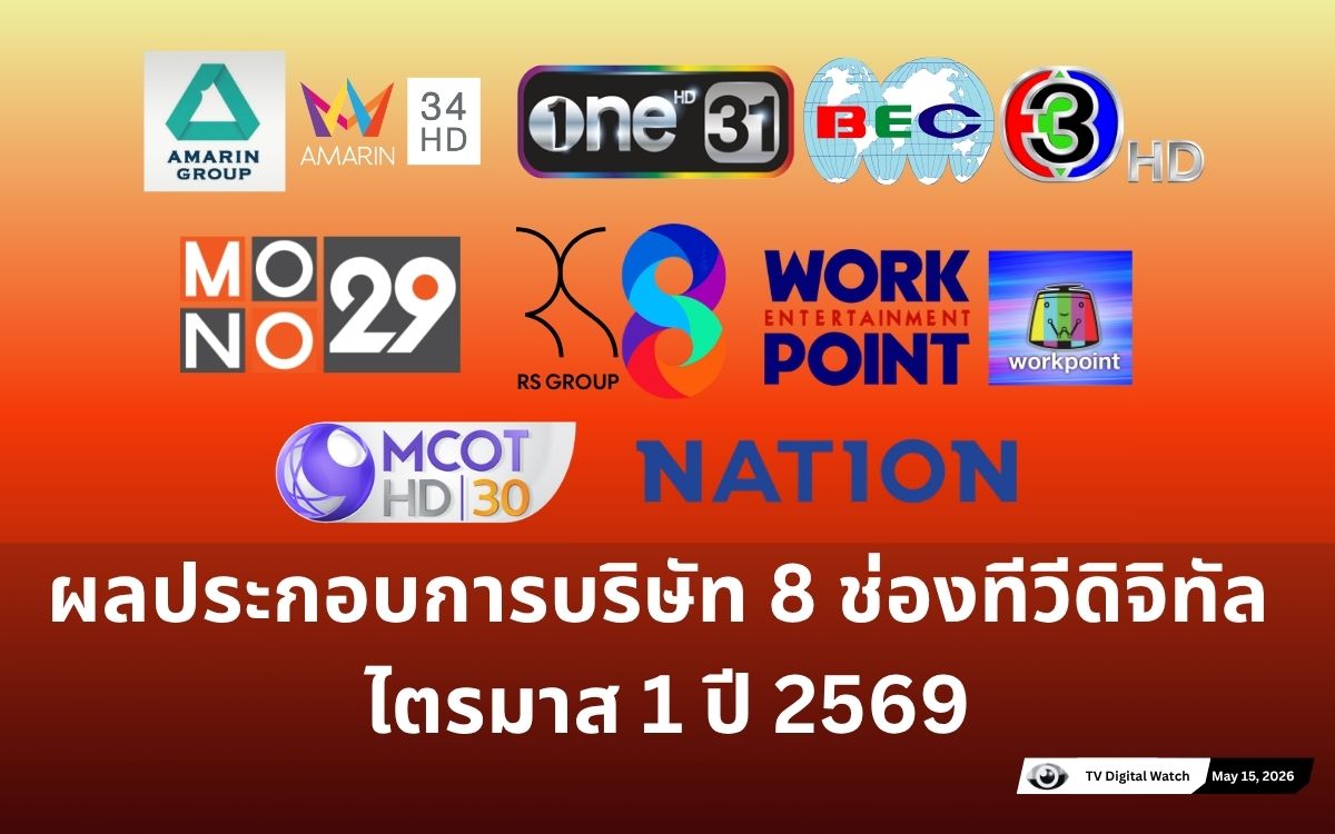 รายได้กำไร ขาดทุน ช่องทีวีไตรมาาส 1 / 2569